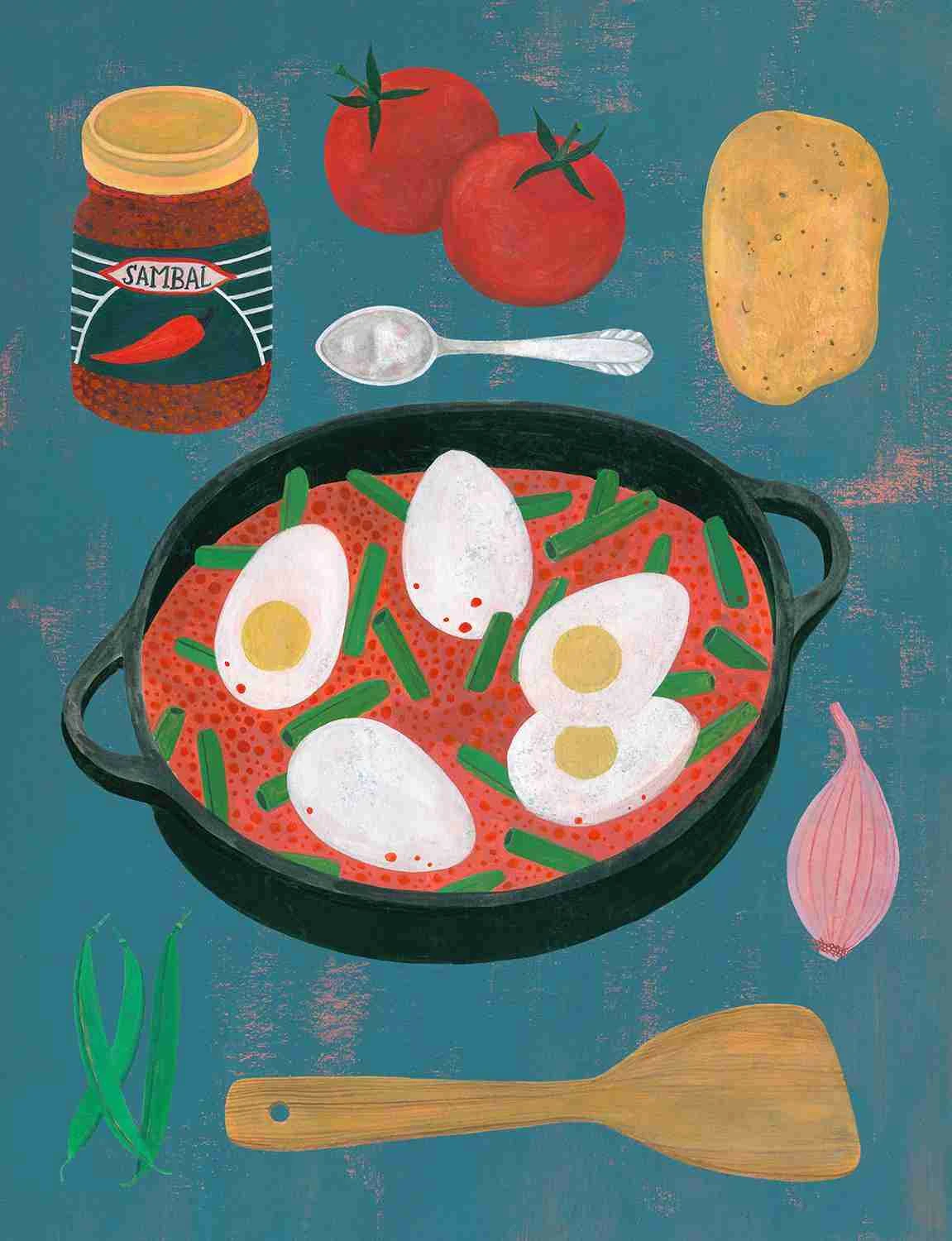 Local Food, illustration for Happinez by Valesca van Waveren